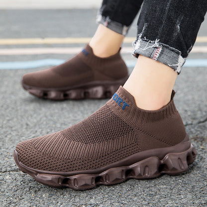 Orthopedic Air Sole Slip-On Sneakers – Breathable Knit Lightweight Comfort Walking Shoes