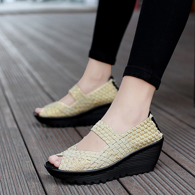 OrthoCare Breathable Printed Wedge Slip-On Flats