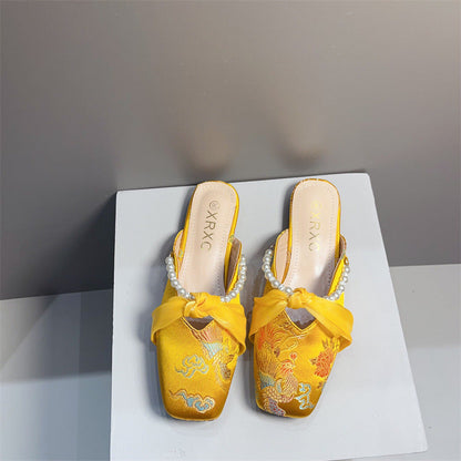 OrthoCare Embroidered Slipper - Square Toe Comfort