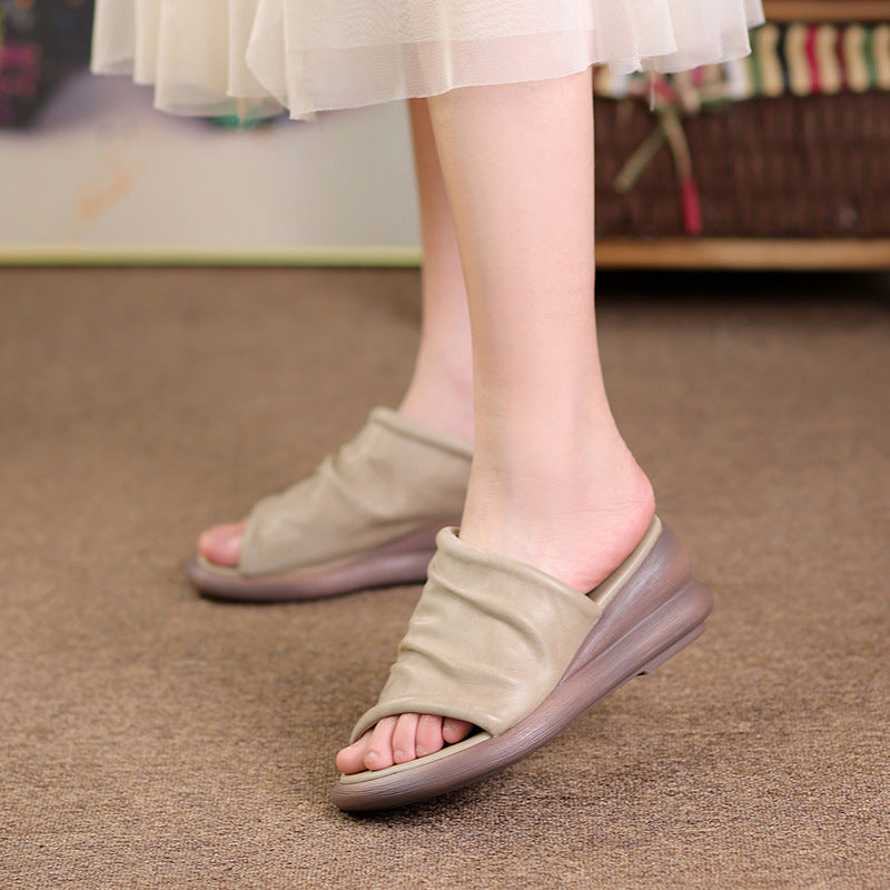 Uvellia | Women’s Orthopedic Soft Leather Comfort Slide Sandals