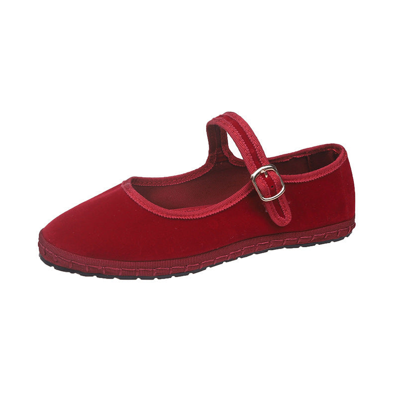 Mazelle | Women’s Orthopedic Velvet Mary Jane Flats