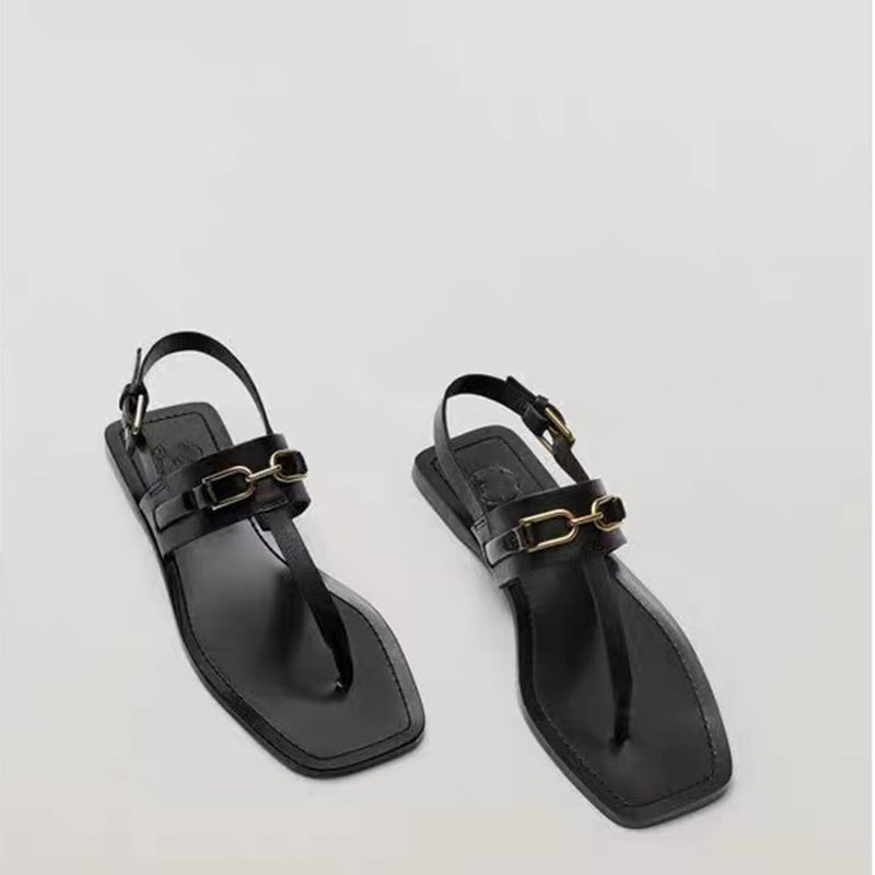Bodil | Women’s Orthopedic Buckled T-Strap Flat Sandals