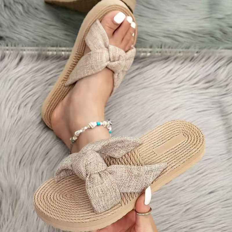 OrthoCare Bohemian Bow Slip-On Flat Sandals