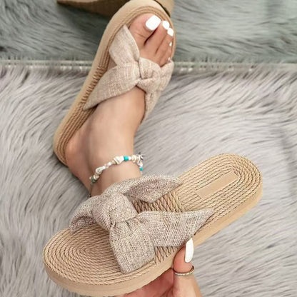 OrthoCare Bohemian Bow Slip-On Flat Sandals