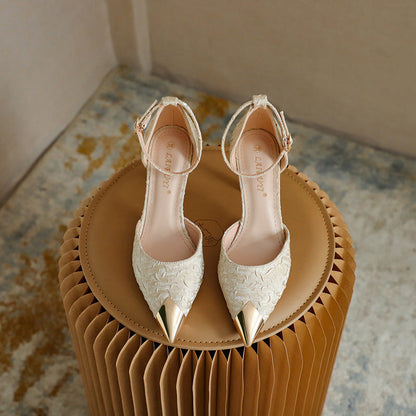 OrthoCare | Pointed Toe Ankle Strap Stiletto Heels