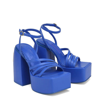 OrthoCare Chunky Platform Ankle Strap High Heel Sandals