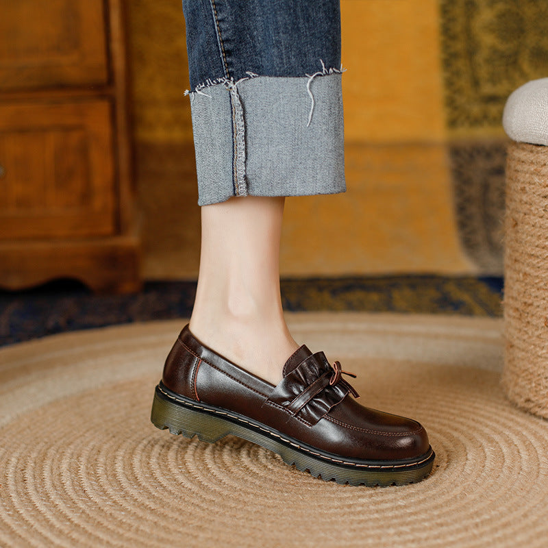 OrthoCare Leather Loafers - Chunky Heel Comfort