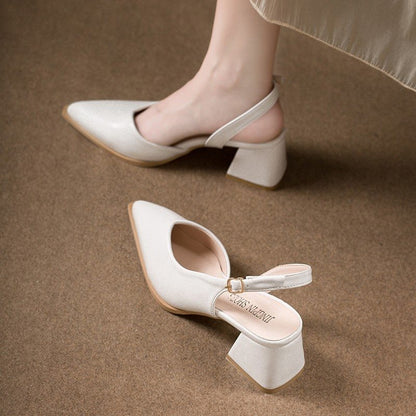 Paolina | Women’s Orthopedic Pointed Toe Slingback Block Heel Pumps