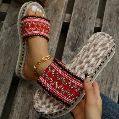 Wyneth | Women’s Orthopedic Bohemian Woven Platform Slide Sandals