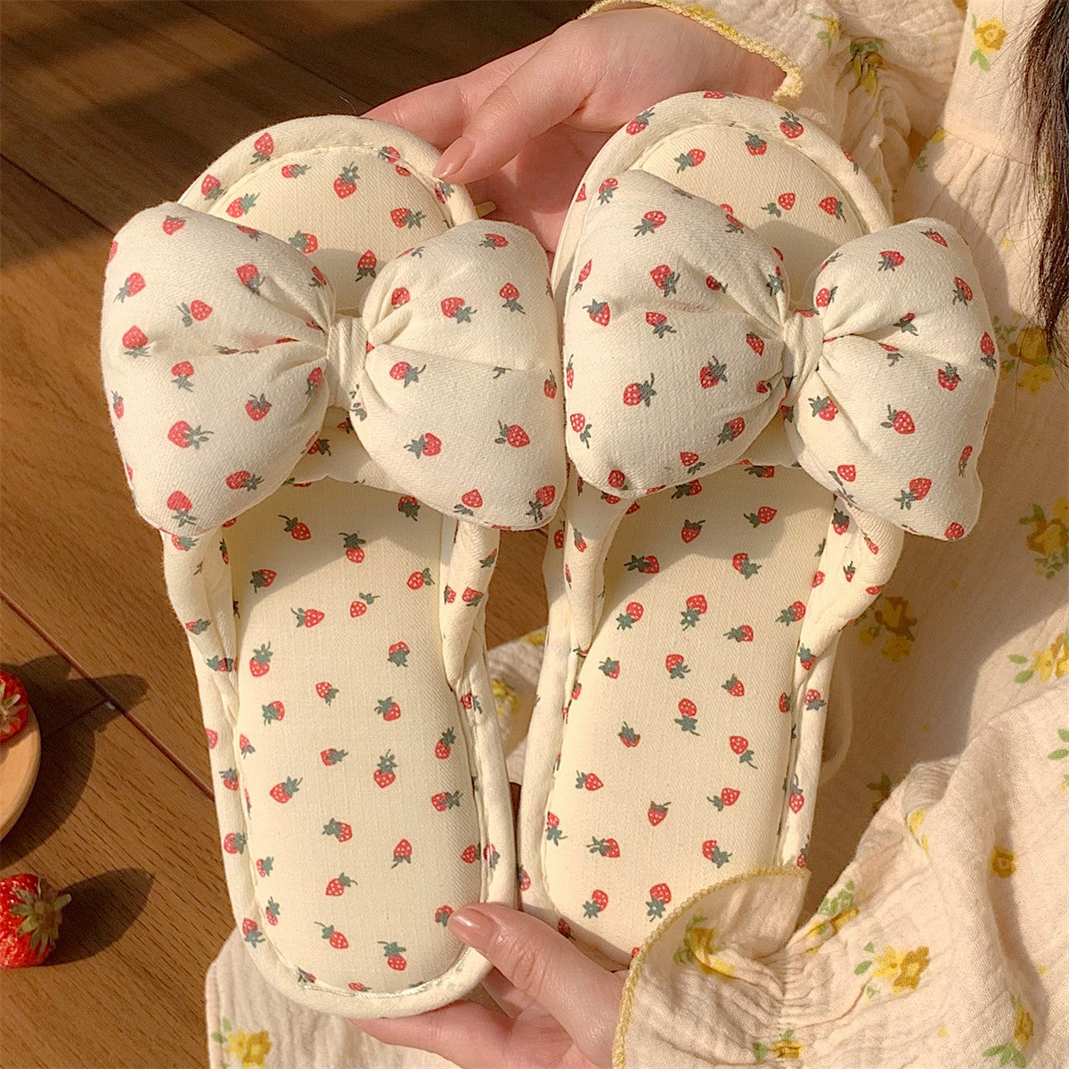 OrthoCare | Polka Dot Ruffle Strap Slide Slippers