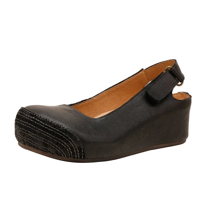Elara | Orthopedic Handcrafted Leather Slingback Comfort Flats
