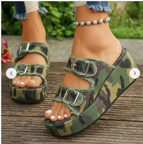 OrthoCare Double Buckle Platform Comfort Slide Sandals