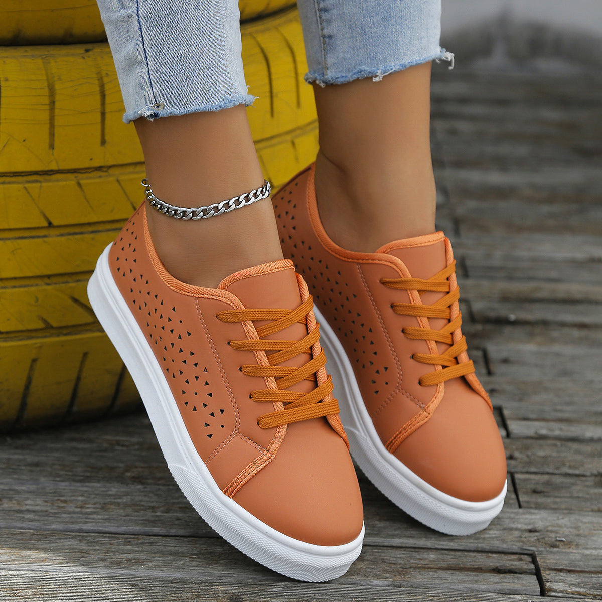 OrthoCare Cutout Flat Shoes - Unique Elegance
