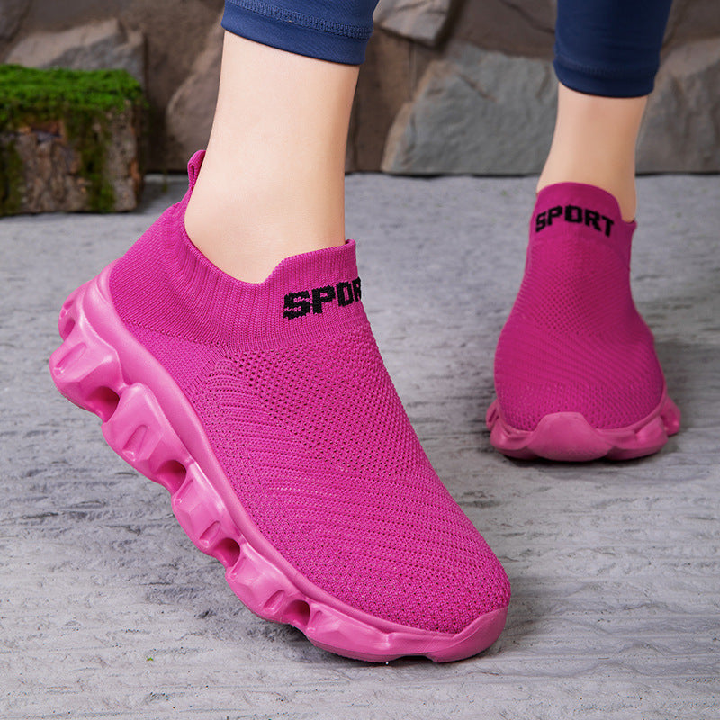 Orthopedic Air Sole Slip-On Sneakers – Breathable Knit Lightweight Comfort Walking Shoes