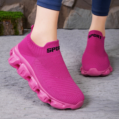 Orthopedic Air Sole Slip-On Sneakers – Breathable Knit Lightweight Comfort Walking Shoes
