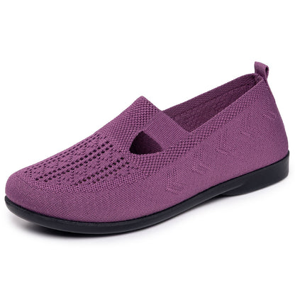 Orthopedic Knit Mary Jane Flats – Breathable Slip-On Comfort Walking Shoes