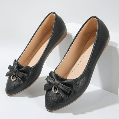OrthoCare Elegant Bow Flats – Classic Comfort Slip-On Shoes