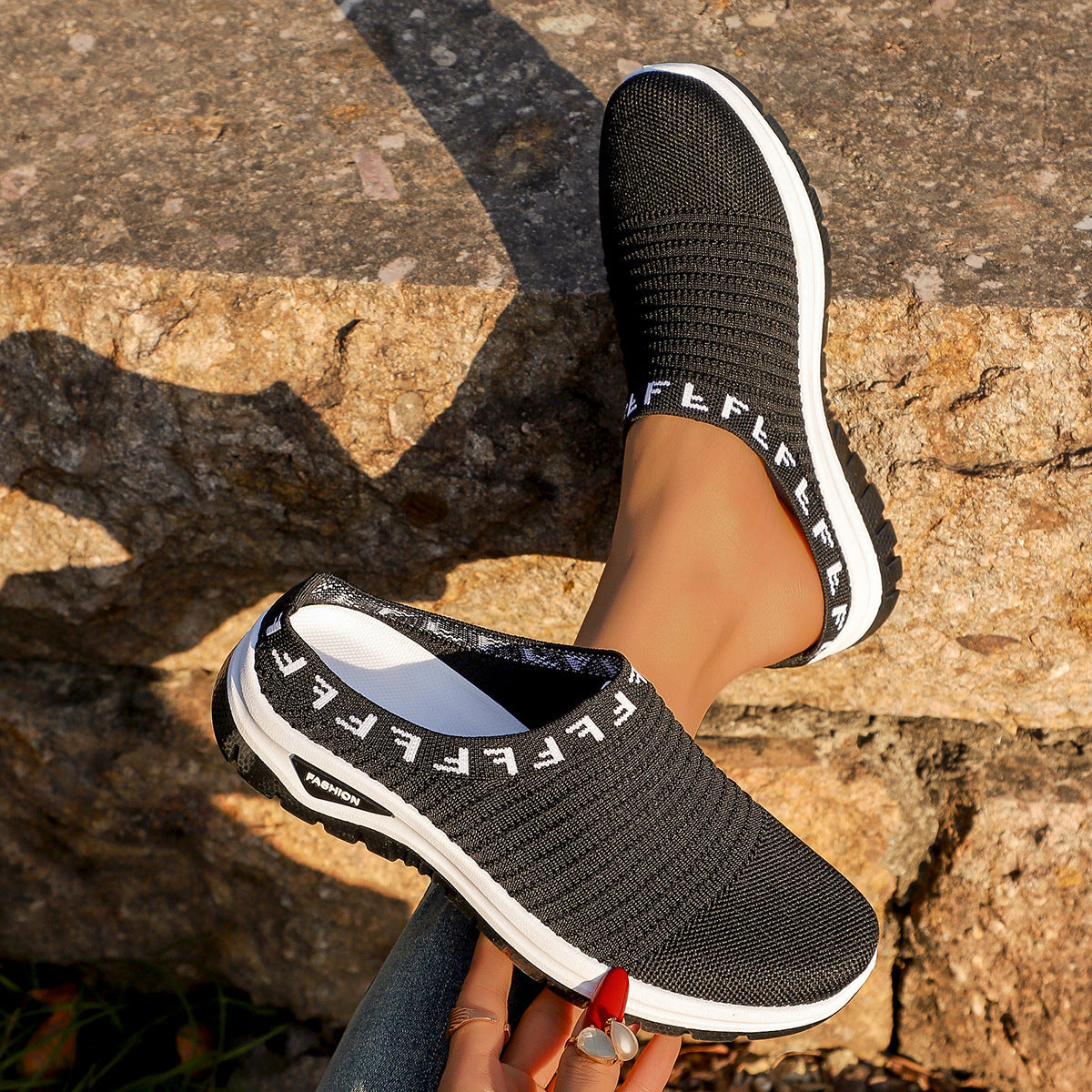 OrthoCare Knit Slip-On Sneakers – Breathable Lightweight Walking Shoes