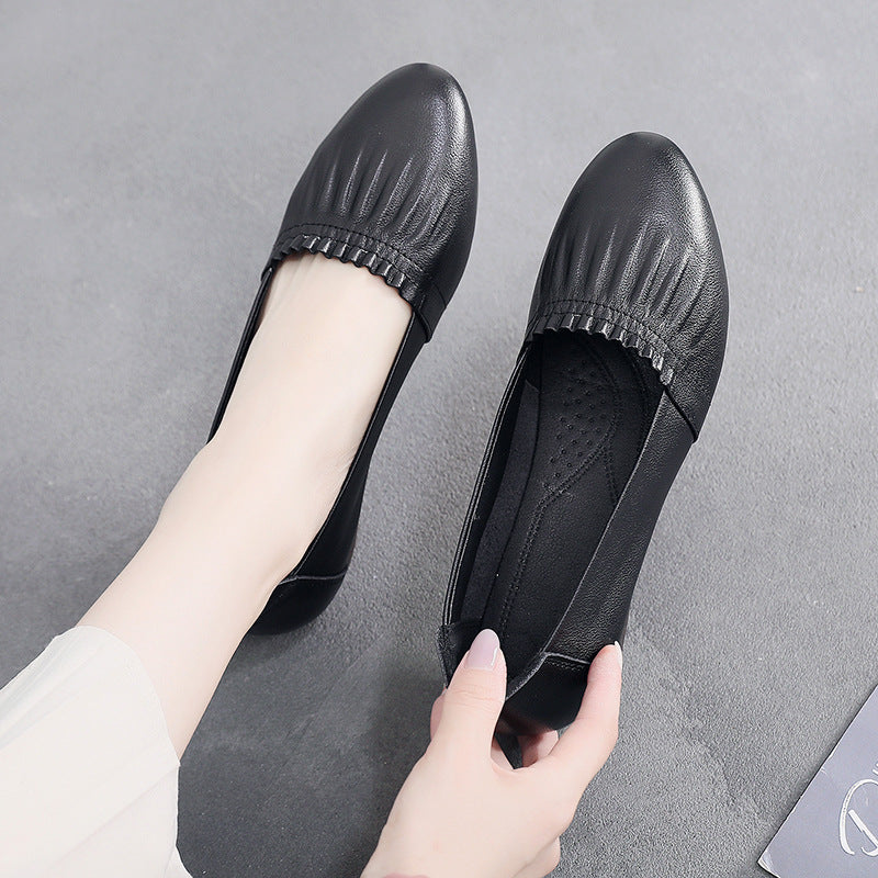 OrthoCare Flat Shoes In Genuine Leather, Unique Elegance
