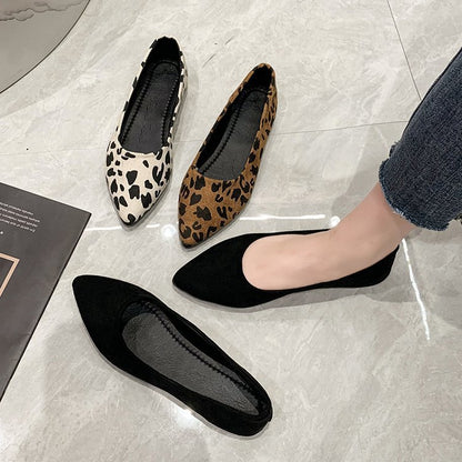 OrthoCare Leopard Flats - Pointed Toe Comfort