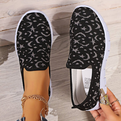 Orthopedic Patterned Slip-On Sneakers – Lightweight Breathable Comfort Walking Shoes