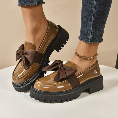 OrthoCare Vintage Loafers With Bow - Unique Elegance