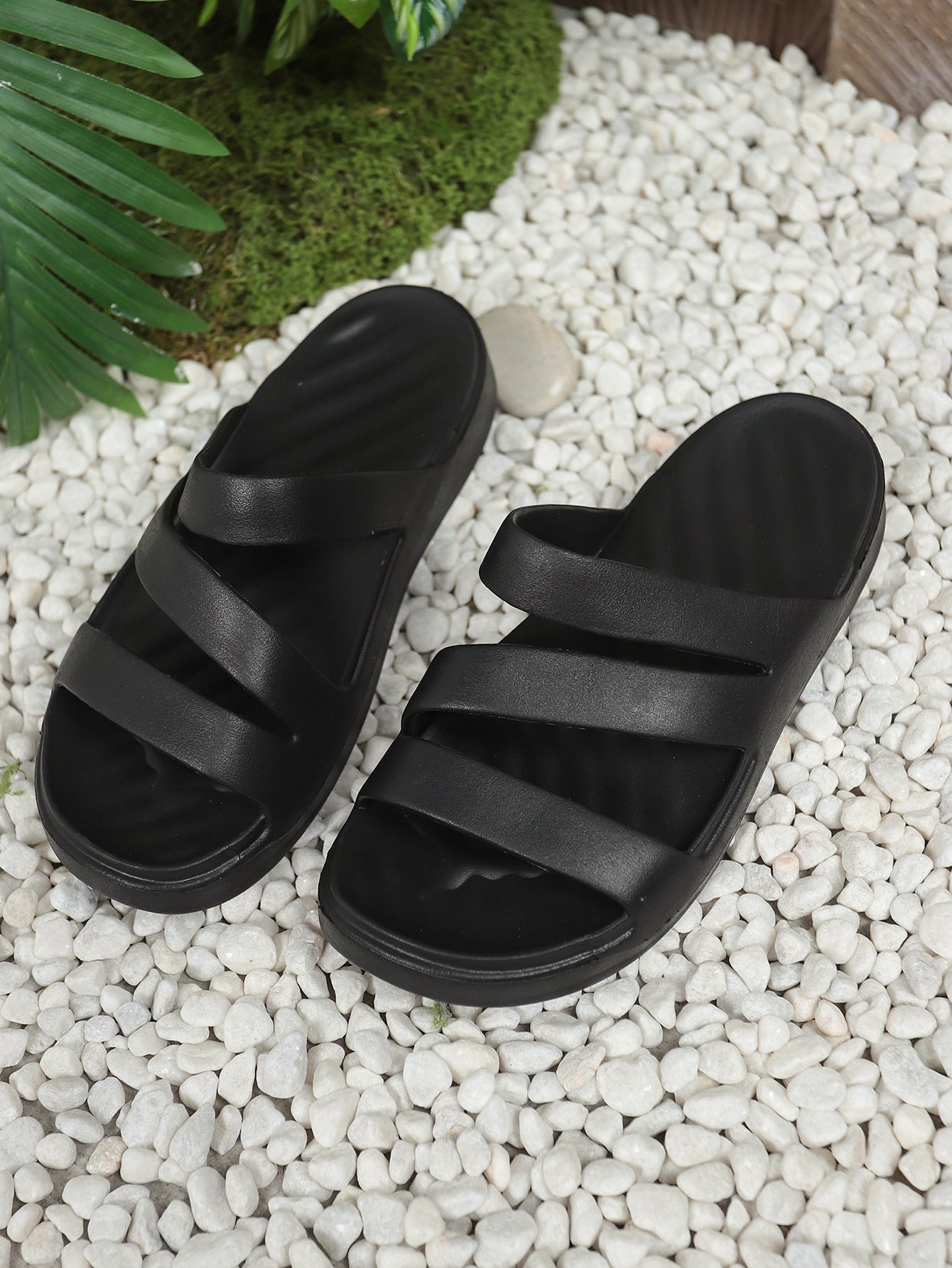 OrthoCare | Soft Cushioned Cross Strap Slide Sandals