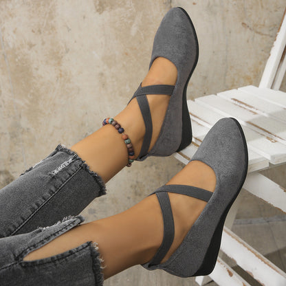 OrthoCare Cross Strap Comfort Flats – Stylish Support Everyday Shoes