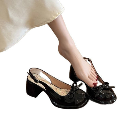 Qamara | Women’s Orthopedic Bow Accent Mary Jane Block Heel Pumps