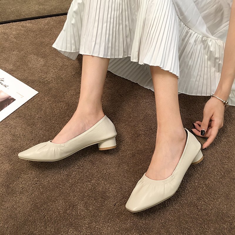Orthopedic Low Heel Flats – Soft Leather Comfort Slip-On Dress Shoes