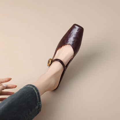 OrthoCare | Square Toe Mary Jane Ballet Flats