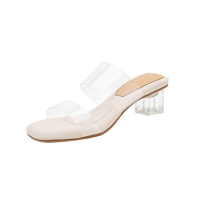 Renata | Women’s Orthopedic Transparent Block Heel Mule Sandals