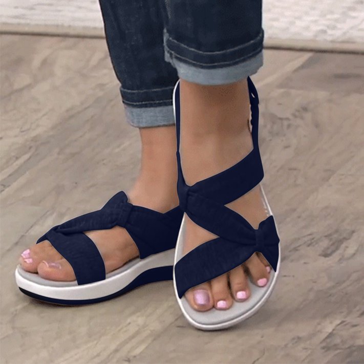 Charlotte | Orthopedic Knotted Strap Wedge Sandals – Lightweight Everyday Comfort
