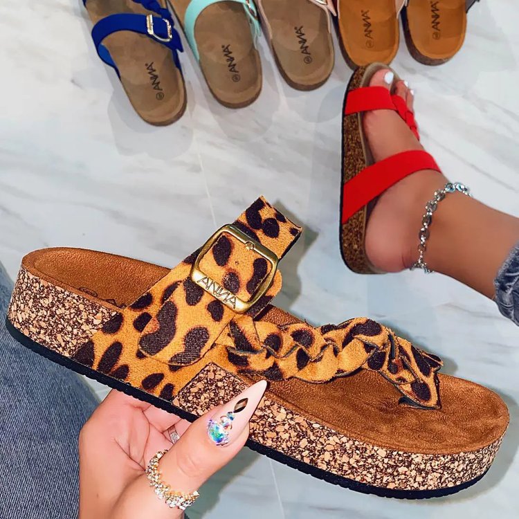 Apolline | Women’s Orthopedic Braided Buckle Cork Footbed Sandals