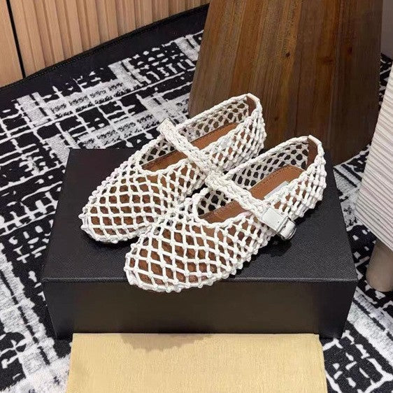 OrthoCare Woven Mesh Mary Jane Flat Shoes