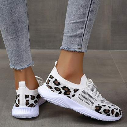 OrthoCare White Leopard Print Sneakers - Unique And Stylish