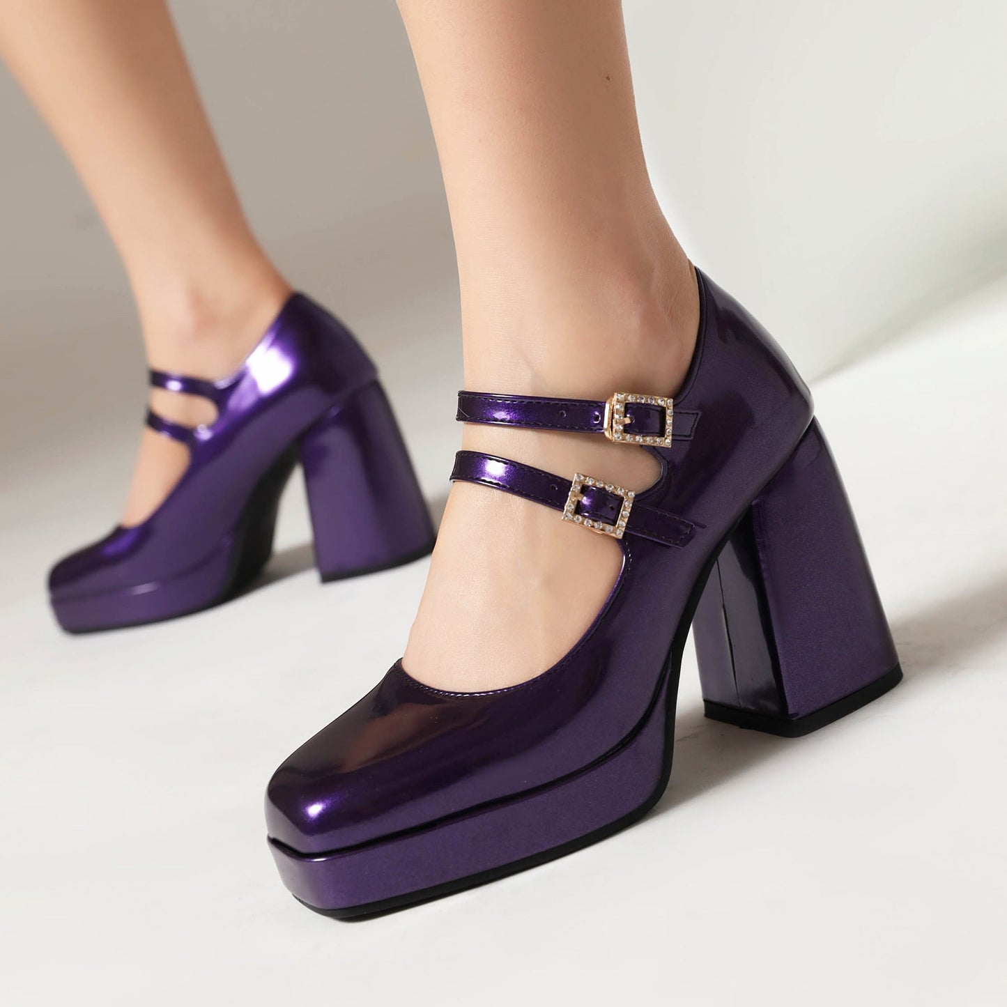 Janessa | Women’s Orthopedic Double Strap Platform Mary Jane Heels
