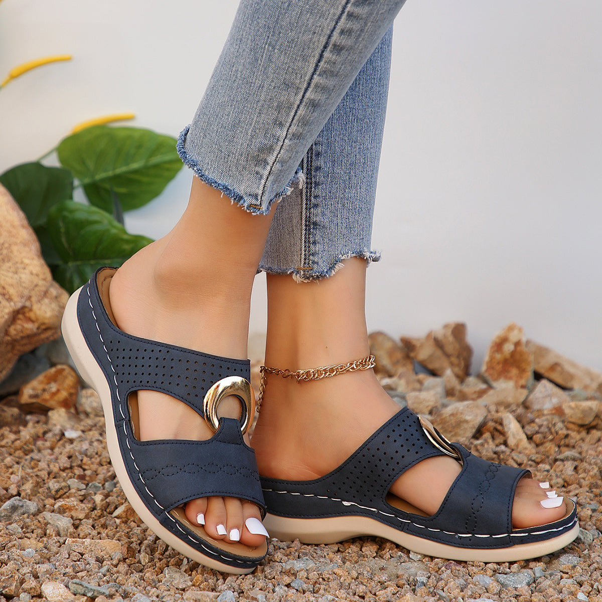 Orthopedic Comfort Sandals for Women – Adjustable Strap Breathable Walking Shoes