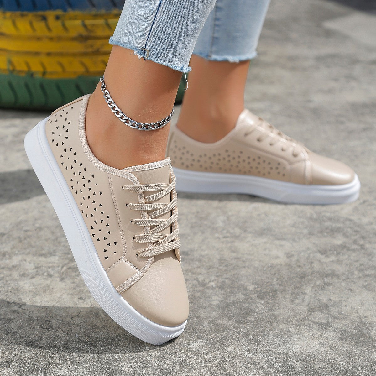 OrthoCare Cutout Flat Shoes - Unique Elegance