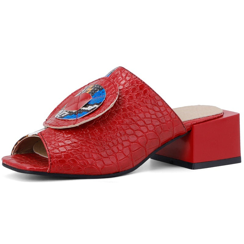 Aelin | Women’s Orthopedic Embellished Block Heel Mule Sandals