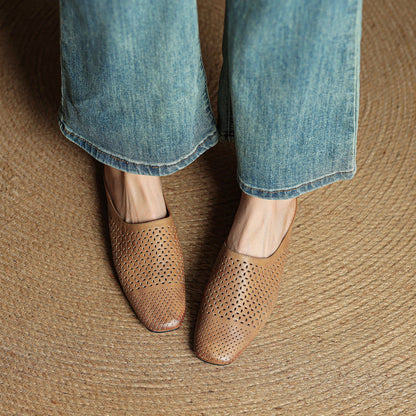 Holland | Women’s Orthopedic Perforated Pointed Toe Mule Flats