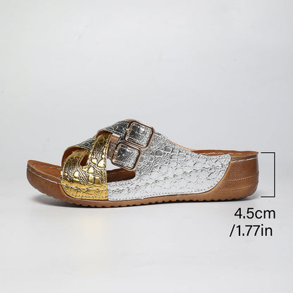 Javelle | Women’s Orthopedic Croc-Texture Comfort Slide Sandals