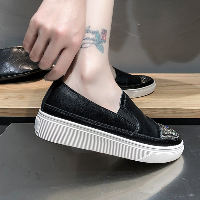 OrthoCare | Platform Slip-On Loafers with Glitter Toe