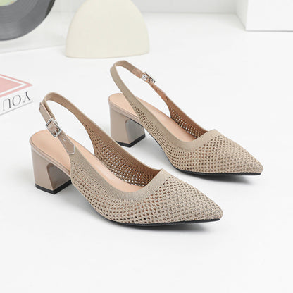 Pomeline | Women’s Orthopedic Woven Pointed Toe Slingback Heels