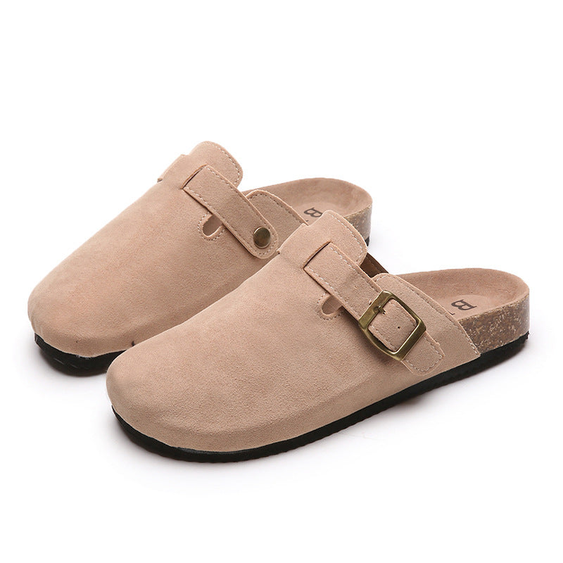 OrthoCare Women’s Suede Clog Sandals – Adjustable Buckle Comfort Slides