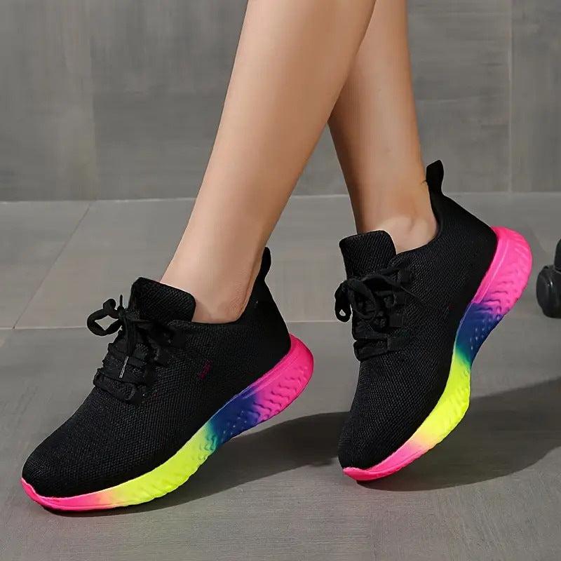 OrthoCare Lace-Up Mesh Shoes With Rainbow Sole