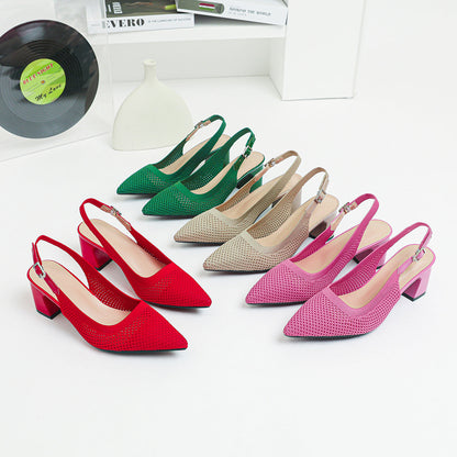 Pomeline | Women’s Orthopedic Woven Pointed Toe Slingback Heels