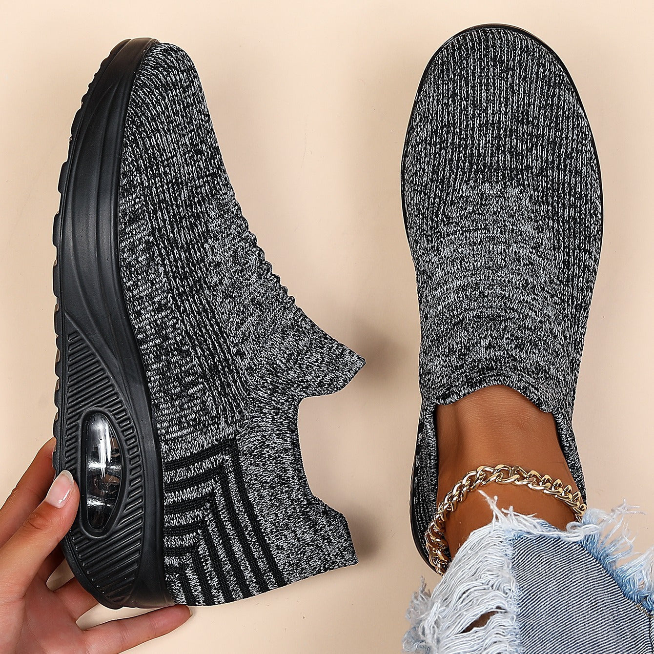 OrthoCare Women’s Slip-On Sneakers – Lightweight Breathable Walking Shoes