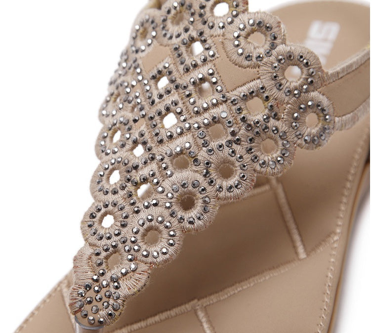 Betsabe | Women’s Orthopedic Rhinestone T-Strap Comfort Sandals