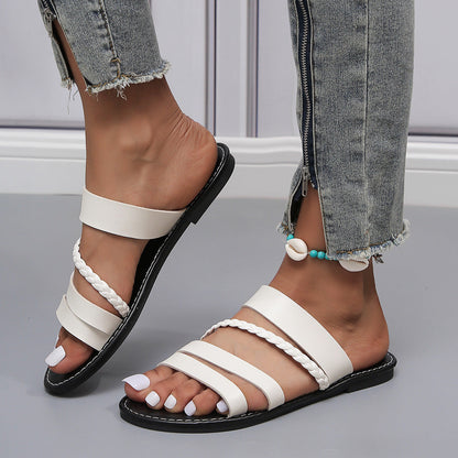 Tovah | Women’s Orthopedic Braided Cross Strap Flat Sandals